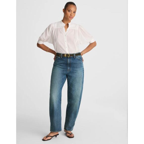Madewell The Curvy Balloon Jean in Greendale Wash - Picture 1 of 9